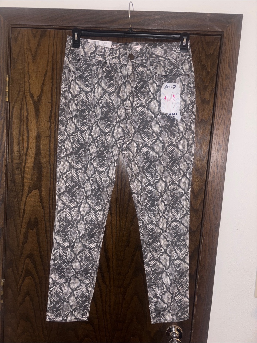 Seven7 High Rise Skinny Snake-Print Women’s Stretch Jeans Size 14 NWT
